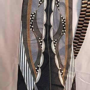 Zylos By George Machado Elegant Black and Brown Patterned Tie